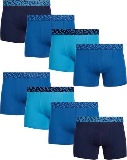 Men''S Underwear - Casual Stretch Boxer Briefs (8 Pack), Size Small, Navy/Blue