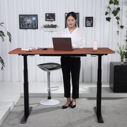 K Series Adjustable Desk Legs High Low Range 3 Stage with Dual Motor Legs Electric Adjustable Standing Desk Frame for Home, Office, Gaming Width and Height Adjustable (Black Desk Frame Only)