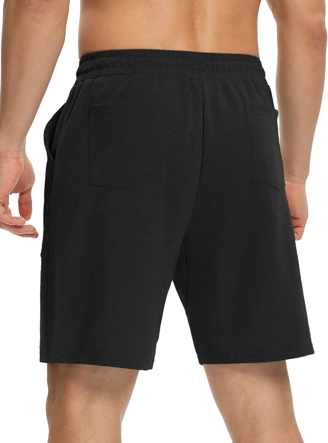 Mens Casual Lounge Shorts Athletic Workout Gym Running Bermuda Shorts Elastic Waist Sweat Shorts with Pockets