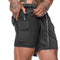 Men’S 2 in 1 Running Shorts with Pockets Quick Dry Breathable Active Gym Workout Shorts