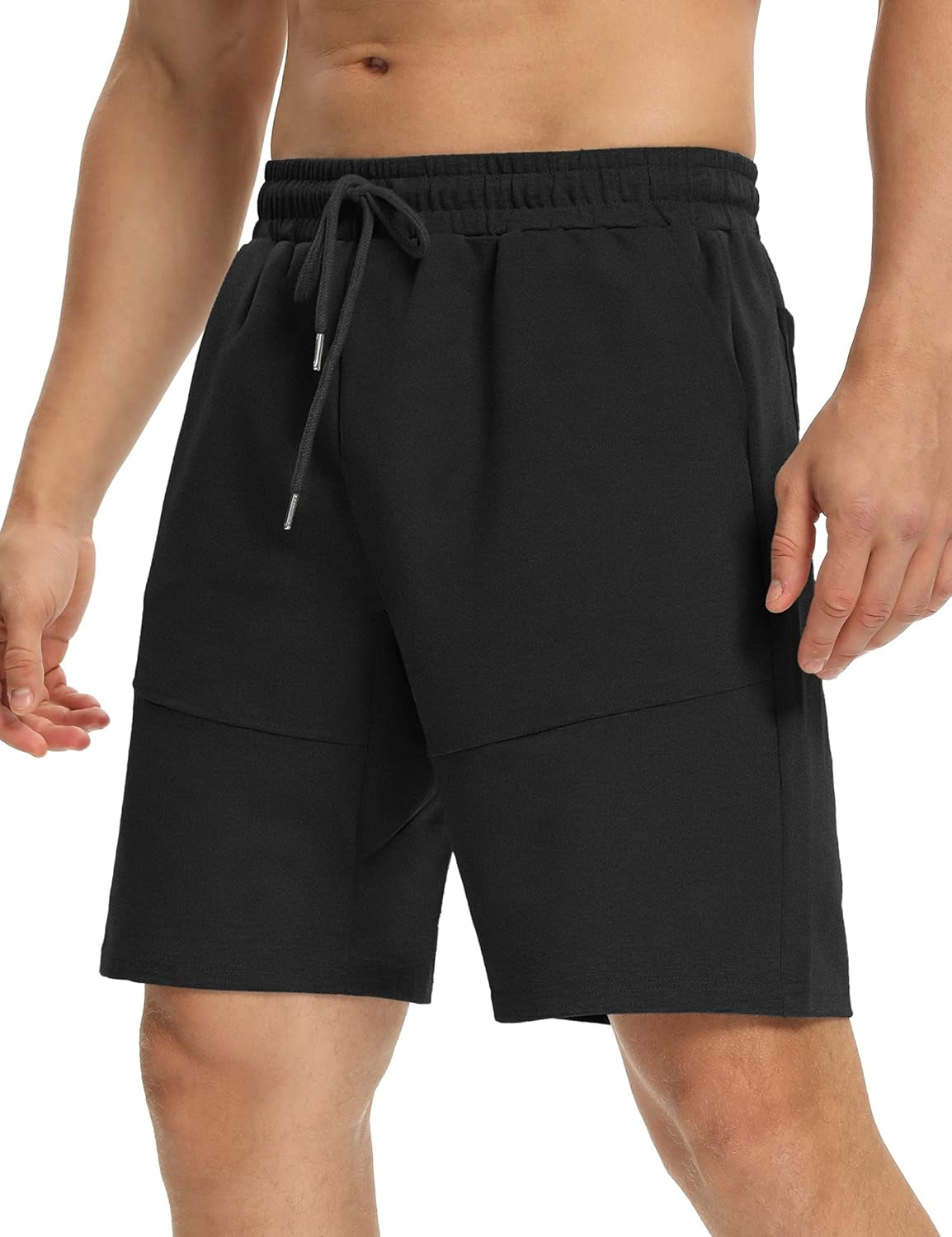 Mens Casual Lounge Shorts Athletic Workout Gym Running Bermuda Shorts Elastic Waist Sweat Shorts with Pockets