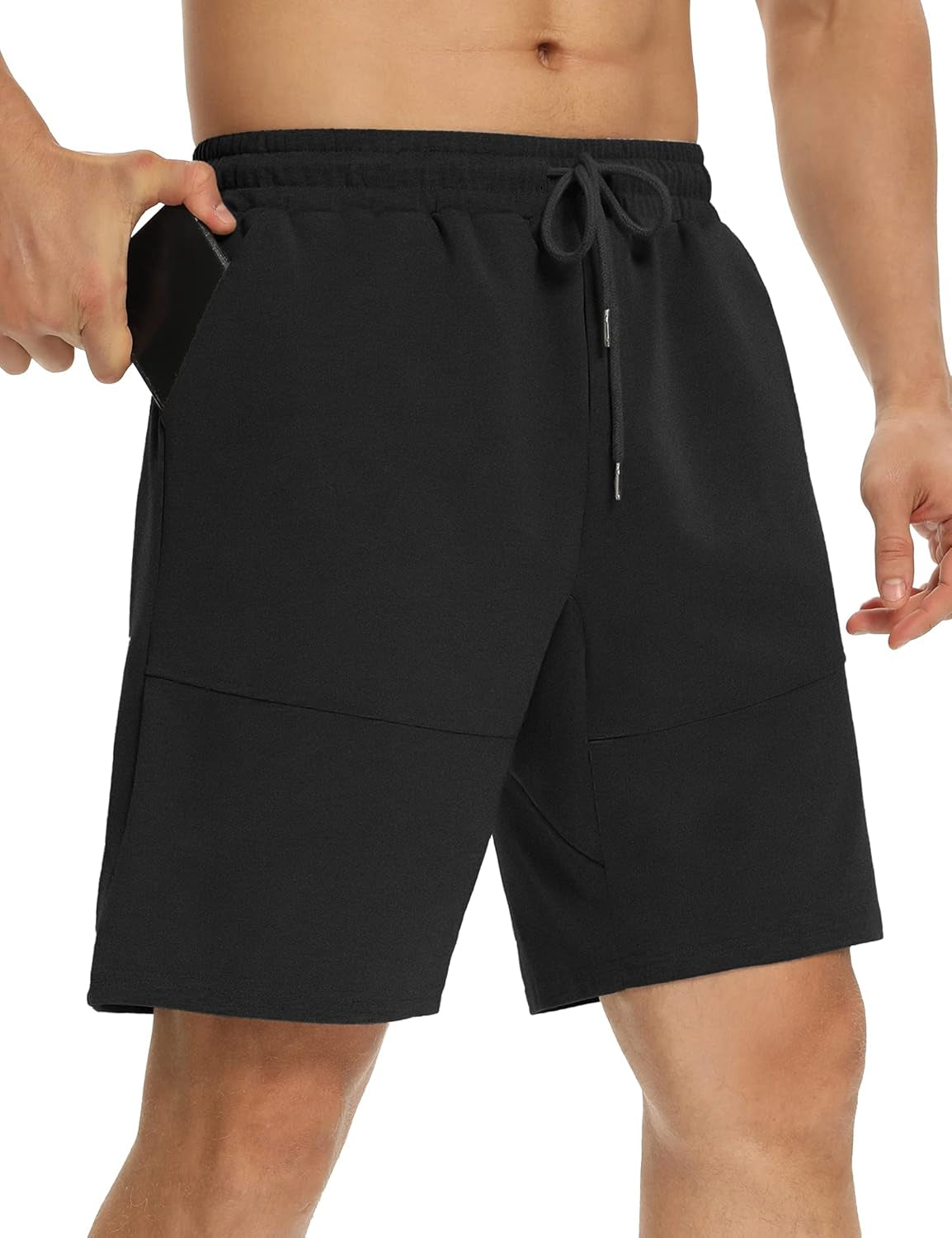 Mens Casual Lounge Shorts Athletic Workout Gym Running Bermuda Shorts Elastic Waist Sweat Shorts with Pockets