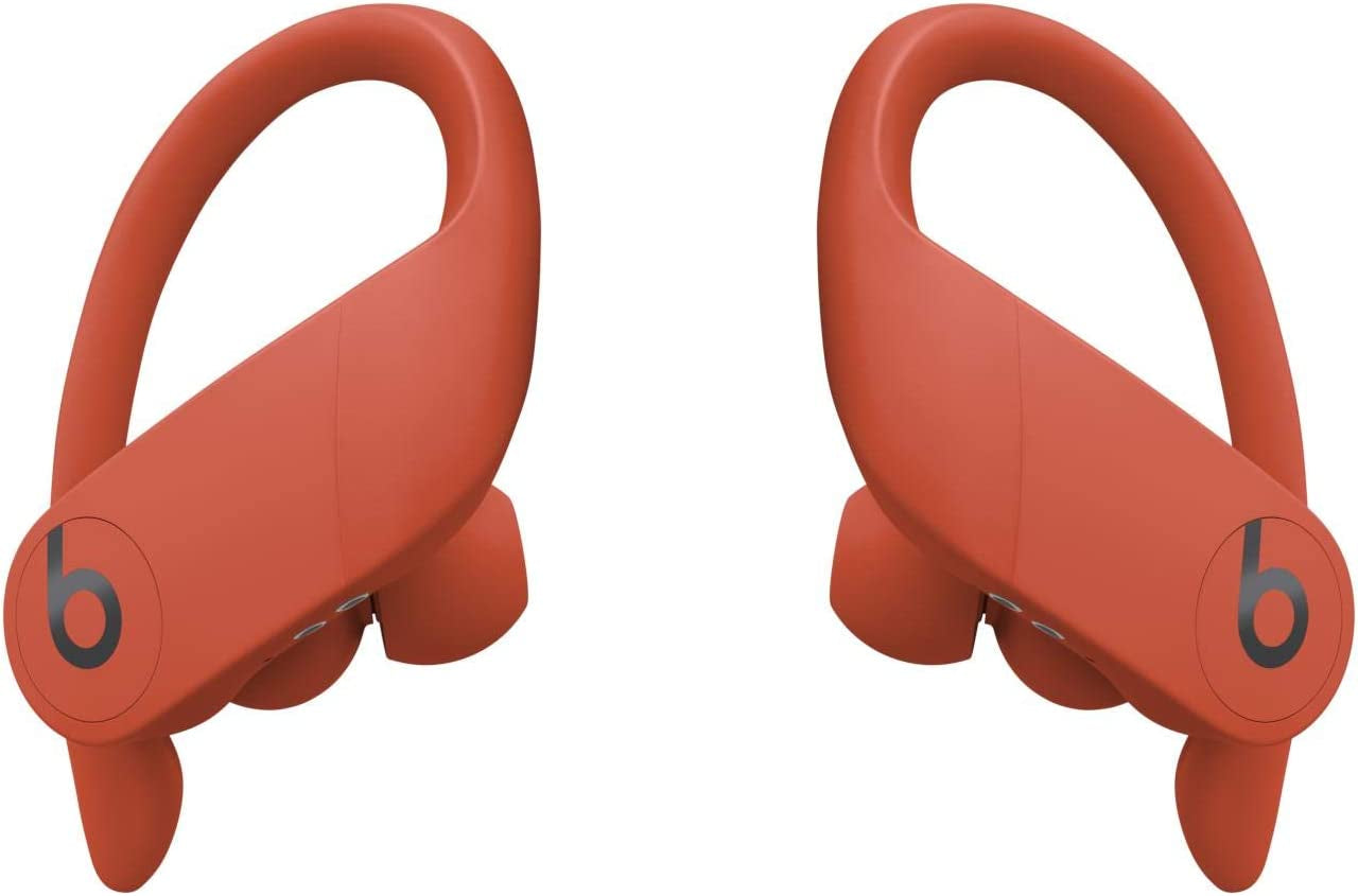 Power Pro Wireless Earbuds -  H1 Headphone Chip, Class 1 Bluetooth Headphones, 9 Hours of Listening Time, Sweat Resistant, Built-In Microphone - Lava Red