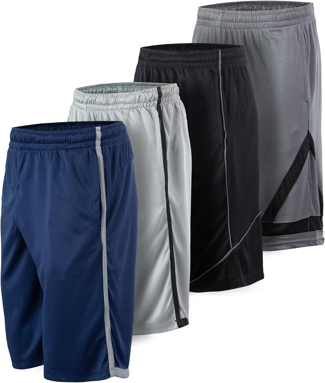 4 Pack: Men'S Dry-Fit Sweat Resistant Active Athletic Performance Shorts