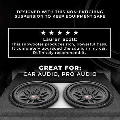 SLC-MD12 Car Subwoofer 12" 1000 Watts MAX Power Single Voice Coil 4 Ohms. Easy Mounting. Loud Bass for Vehicle Stereo Sound System - 1 Speaker