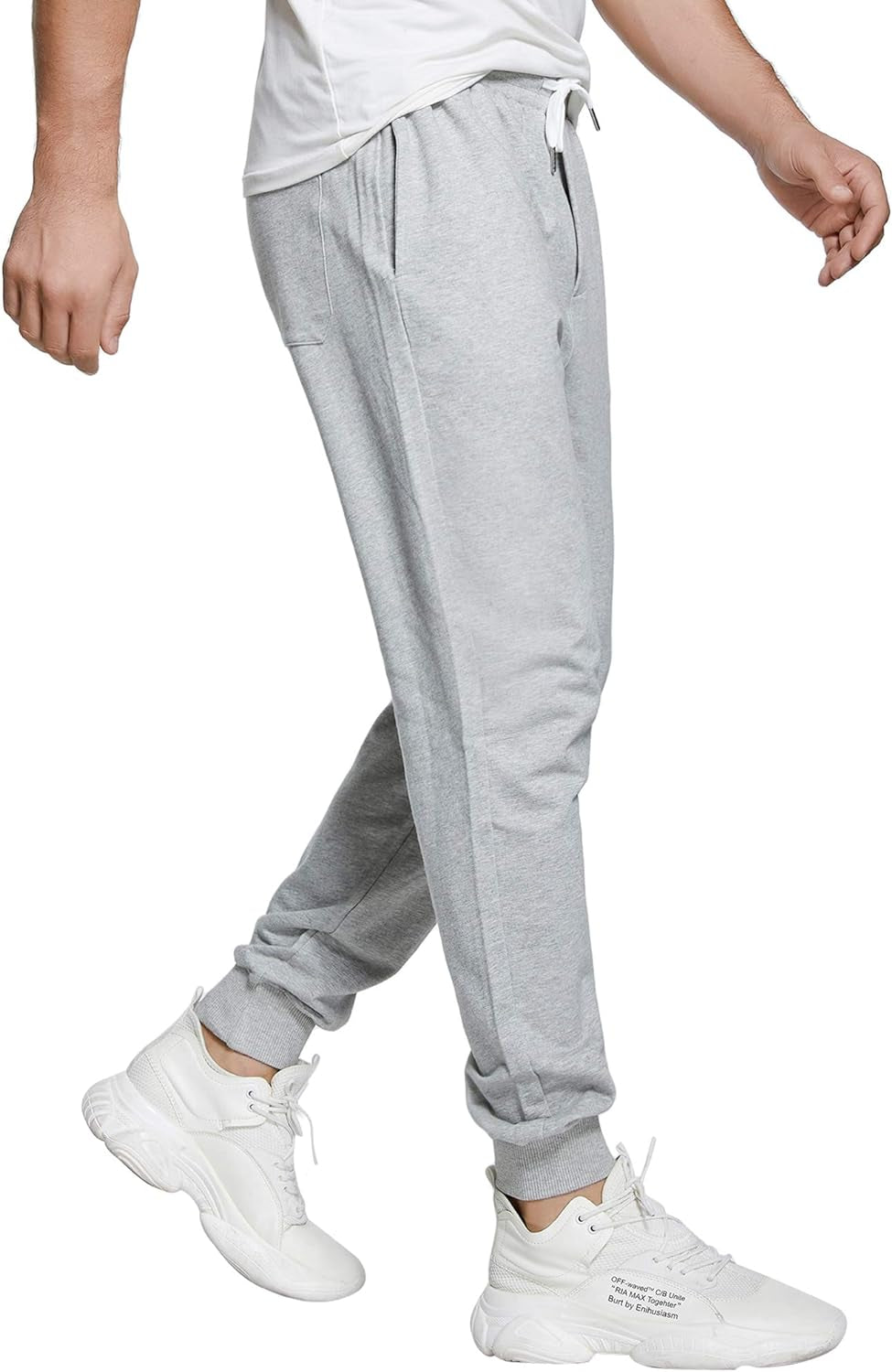 Men'S Joggers Sweatpants Cotton Casual Pants with Pockets Drawstring Gym Workout Athletic Training Pants