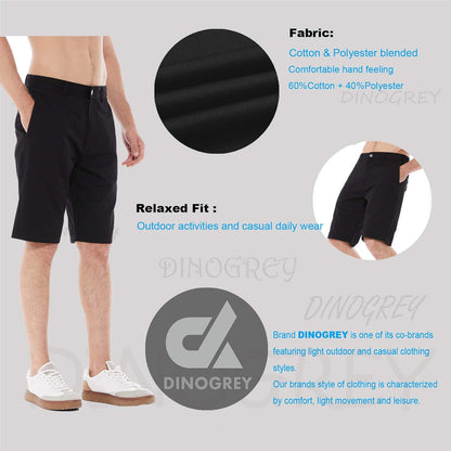 Relaxed Fit Men’S Chino Shorts with Flat Front Zip Fly Casual Straight Leg